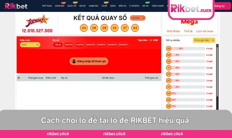 Hướng dẫn các bước đặt cược lô đề tại RIKBET
