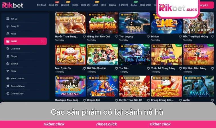 Các tựa game đặc sắc và hấp dẫn trong sảnh phù hợp mọi người chơi.